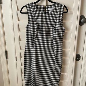 Black and white checkered Calvin Klein shift dress